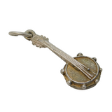 Sterling Silver Banjo Guitar Charm Pendant Vintage c1970