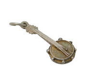 Sterling Silver Banjo Guitar Charm Pendant Vintage c1970