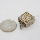 Sterling Silver Nuvo Opening Alarm Clock Charm Pendant Vintage c1970s