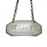 Provincial George III Sterling Silver Whisky Decanter Label Antique Sheffield