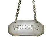 Provincial George III Sterling Silver Whisky Decanter Label Antique Sheffield