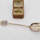 Sterling Silver Enamel Windermere Souvenir Spoon 1921 Antique Art Deco
