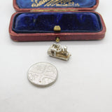 Sterling Silver Steam Train Charm Pendant Vintage c1970