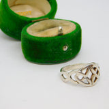 Sterling Silver Celtic Knot Style Ring Vintage c1970 Size N 1/2