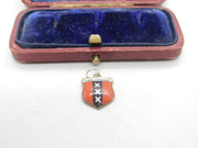 Sterling Silver & Enamel Amsterdam Crest Charm Pendant Vintage c1970