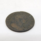 King William III 18th Century Copper Half Penny Coin Antique 1701 Fair Condition