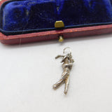 Sterling Silver Golfer Charm Pendant Vintage c1970
