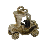 Sterling Silver Motor Car Charm Pendant Vintage c1970