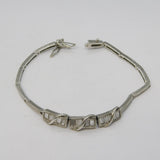 Sterling Silver Baguette Cut Crystal Set Dress Bracelet Vintage c1970