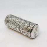Victorian Sterling Silver Floral Pattern Scent Bottle Antique 1886 Birmingham