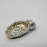 Sterling Silver Mexican Stone Set Skull Pendant Vintage c1990s