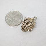Sterling Silver Opening Lantern Charm Pendant Vintage c1970