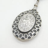 Victorian Sterling Silver Aesthetic Movement Locket & Collar Antique c1880s