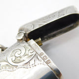 Art Deco Sterling Silver Floral Pattern Vesta Case Antique 1912 Birmingham