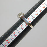 Sterling Silver Rectangle Crystal Solitaire Ring Vintage c1970 Size Q 1/2