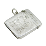 Edwardian Sterling Silver 'Souvenir of Midsummer Nights Dream' Vesta Case 1905