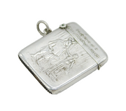 Edwardian Sterling Silver 'Souvenir of Midsummer Nights Dream' Vesta Case 1905