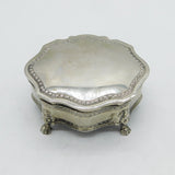 Silver Plated Lion Mask Feet Jewellery Box Vintage c1970s
