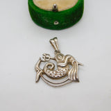 Sterling Silver Aquarius Zodiac Charm Pendant Vintage c1970