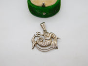 Sterling Silver Aquarius Zodiac Charm Pendant Vintage c1970