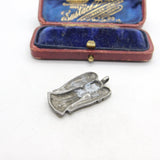 Sterling Silver & Paste Set Angel Fob Pendant possibly WW1 Antique