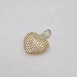 Sterling Silver Dotty Mesh Heart Charm Or Pendant Modern c2000s