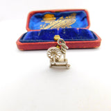 Sterling Silver Spinning Wheel Charm Pendant Vintage c1970