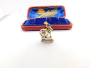 Sterling Silver Spinning Wheel Charm Pendant Vintage c1970