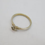 Sterling Silver White Topaz Stacking Band Or Dress Ring Modern c1990 Size L 1/2
