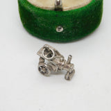 Sterling Silver Roller Tractor Charm Pendant Vintage c1970