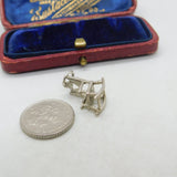 Sterling Silver Heart Form Rocking Chain Charm Pendant Vintage c1970