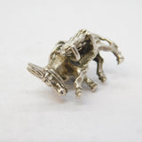 Sterling Silver Donkey Carrying Baskets Charm Pendant Vintage c1970s