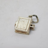 Sterling Silver Opening Bible Charm Pendant Vintage c1970