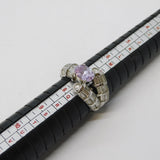 Sterling Silver, Spinel & Amethyst Statement Ring Vintage c1970 Size P UK