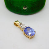 9ct Yellow Gold, Amethyst & Paste Set Pear Drop Pendant Vintage c1990 London