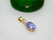 9ct Yellow Gold, Amethyst & Paste Set Pear Drop Pendant Vintage c1990 London