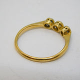 Victorian 18ct Gold, Sapphire & Diamond Three-Stone Ring Antique c1890s