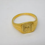 Sterling Silver Gilt Ancient Greek Style Signet Ring Vintage c1970s