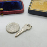 Sterling Silver Little Key Charm Pendant Vintage c1970