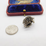 Sterling Silver Prickly Hedgehog Charm Pendant Vintage c1970
