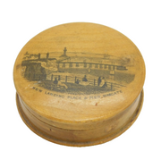 Victorian Mauchline Ware Pier, Margate Treen Snuff Box Antique c1890s
