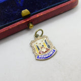 Sterling Silver and Enamel Pitlochry Travel Shield Charm Pendant Vintage c1970