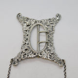 Victorian Sterling Silver Floral Ladies Buckle Antique c1880s