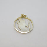 Sterling Silver Cut Out St Christopher Travel Charm Pendant Modern c1990s
