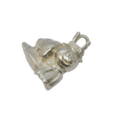 Sterling Silver King Caterpillar Charm Pendant Vintage c1970