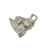Sterling Silver King Caterpillar Charm Pendant Vintage c1970