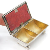 Edwardian Sterling Silver Double-Part Stamp Box Antique 1906 Birmingham