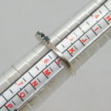Sterling Silver 6 Sapphire Half Eternity Band Ring Vintage 1980 Size K 1/2
