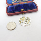 Sterling Silver Tree of Life in Bloom Charm Pendant Vintage c1970