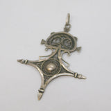 20th Century .800 Grade Silver Tuareg Cross Pendant Antique c1930s